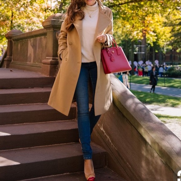 Macy’s Soft Tan Button Up Pockets Trench Coat S/M - Picture 3 of 7